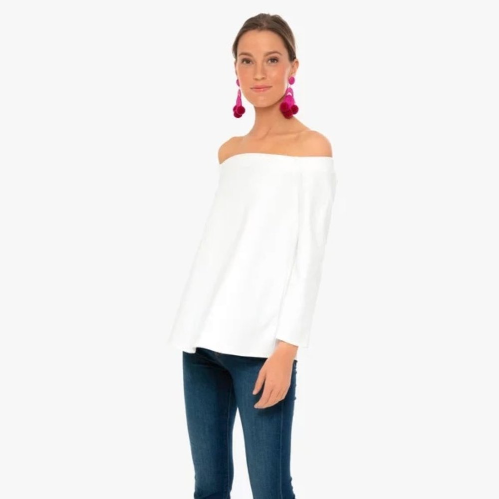 Tuckernuck White Miranda Off the Shoulder Blouse Size NWOT